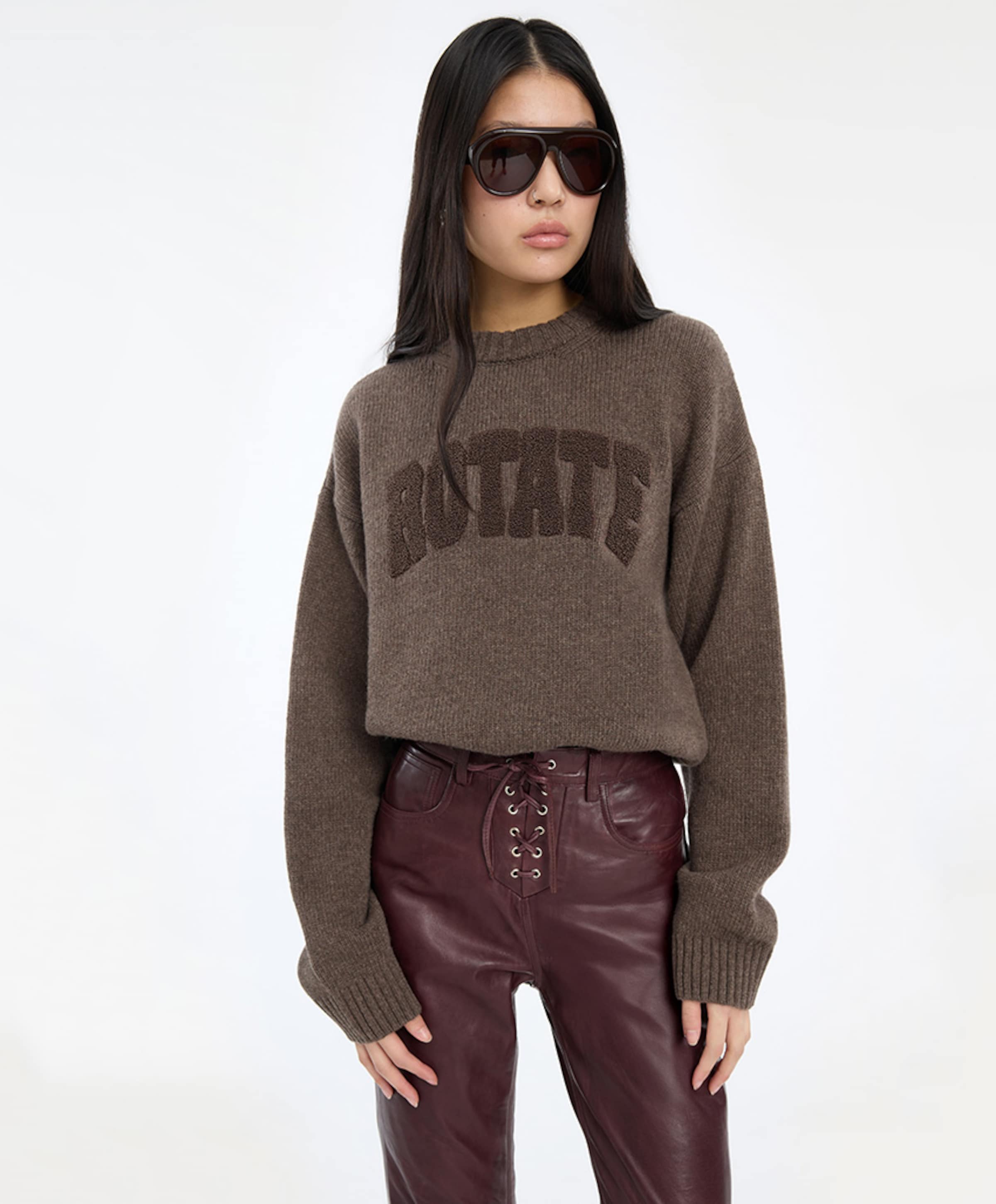 ROTATE Dames sweater bruin