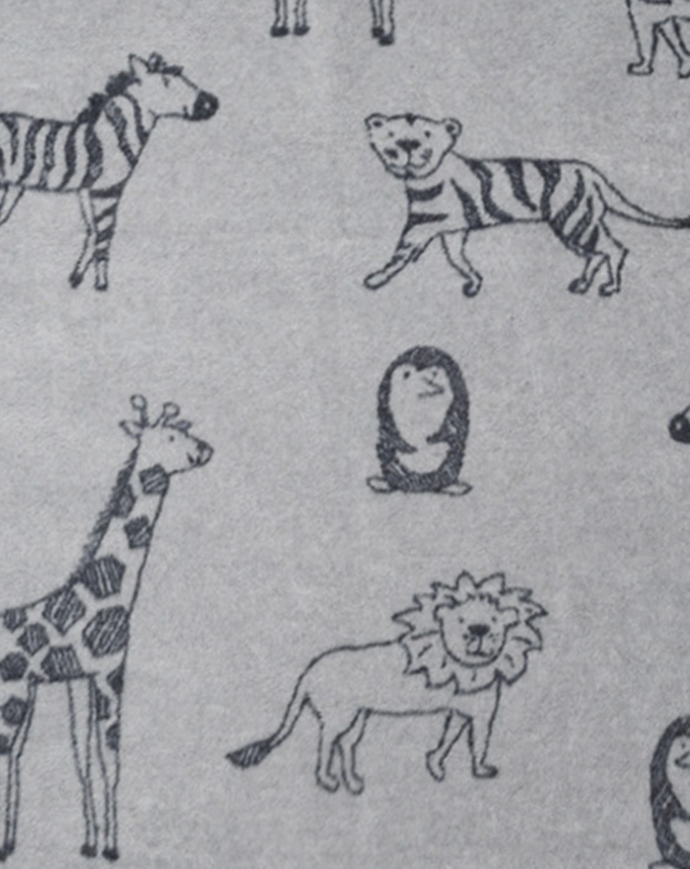 Babydecke PANDA - DSCHUNGELTIERE (75x100) in grau