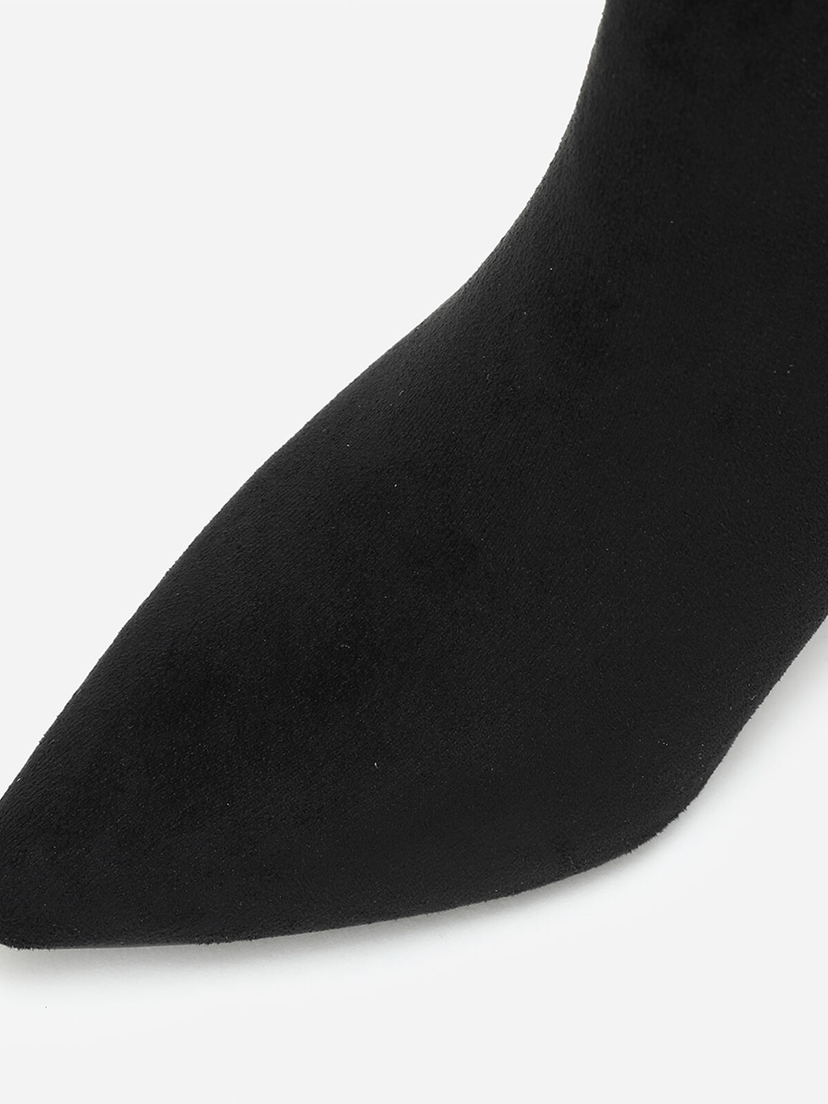 Bottines en suédine à bout pointu- Noir