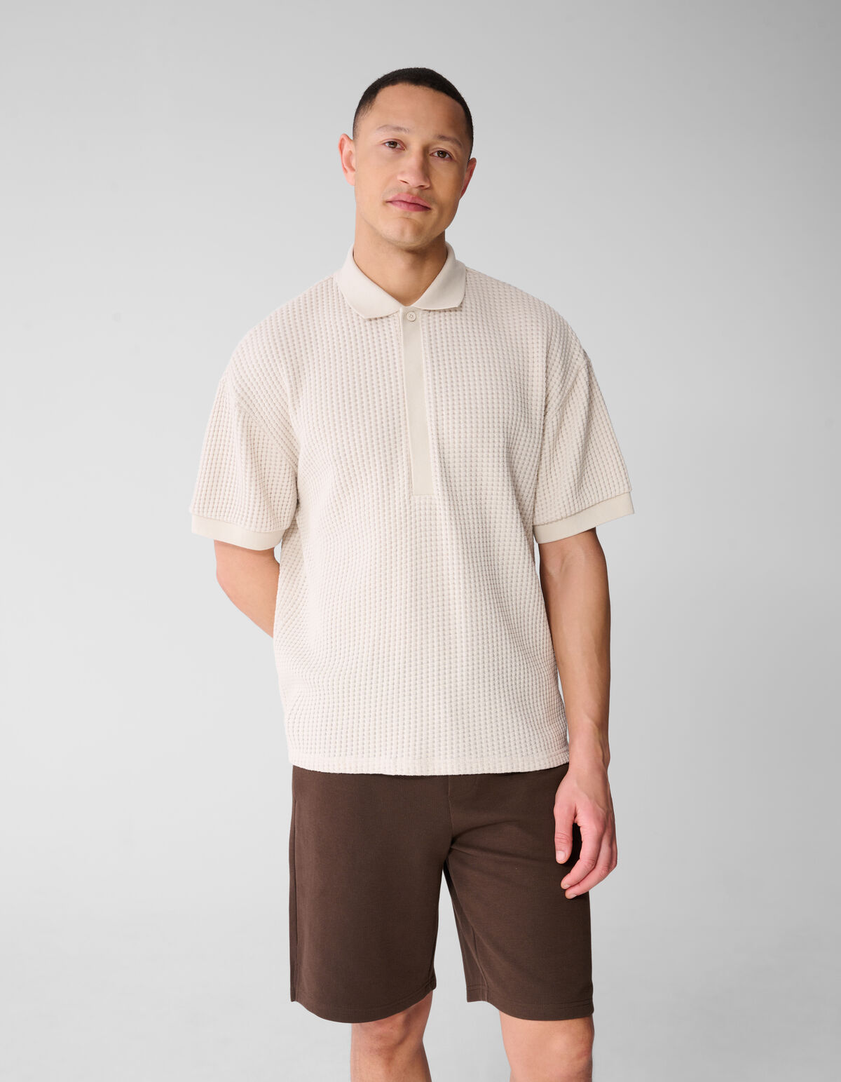 Heavy Waffle Polo Zand