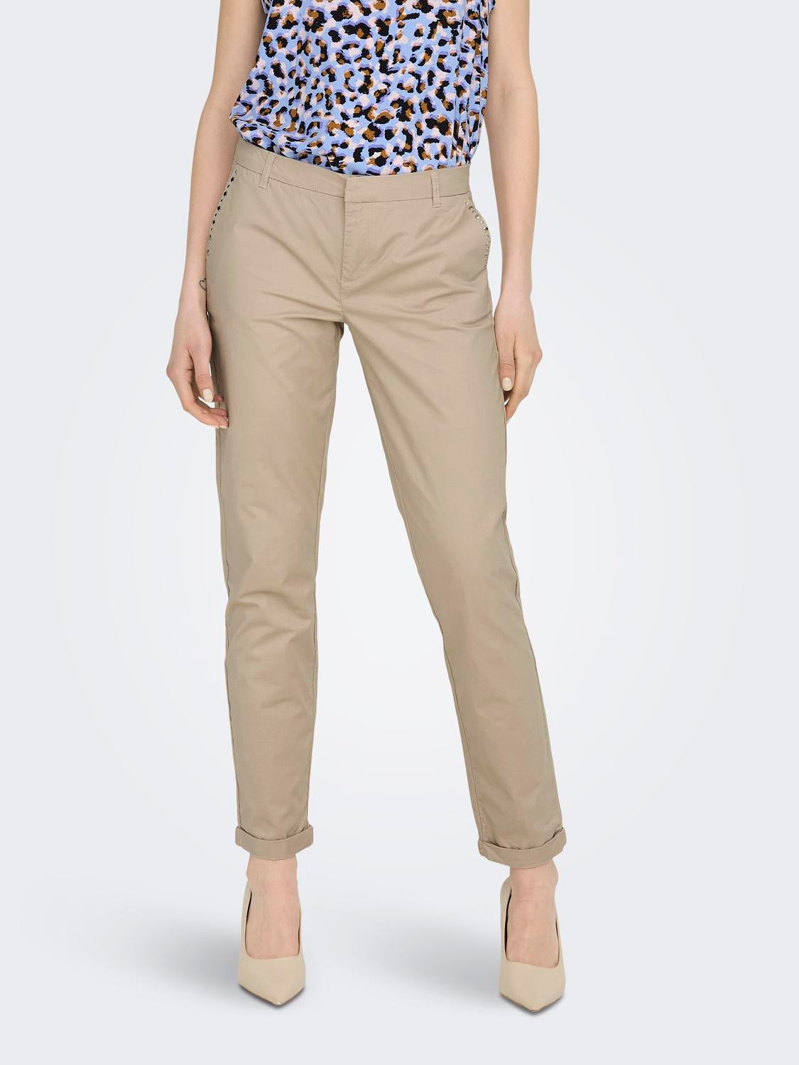 ONLBIANA Normal geschnitten Chino Hose Oxford Tan