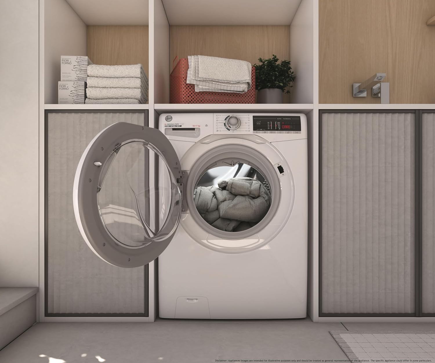 Hoover H-WASH&DRY 300 H3DO4755T2/1-84 Waschtrockner / 7 kg Waschen, 5 kg Trocknen/Gewichtserkennung/Wi-Fi und Bluetooth/Care-Programme