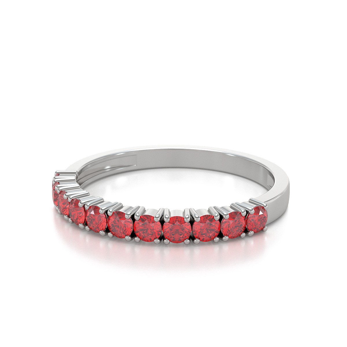 Bague ADEN Or 585 Blanc Rubis 1.64grs
