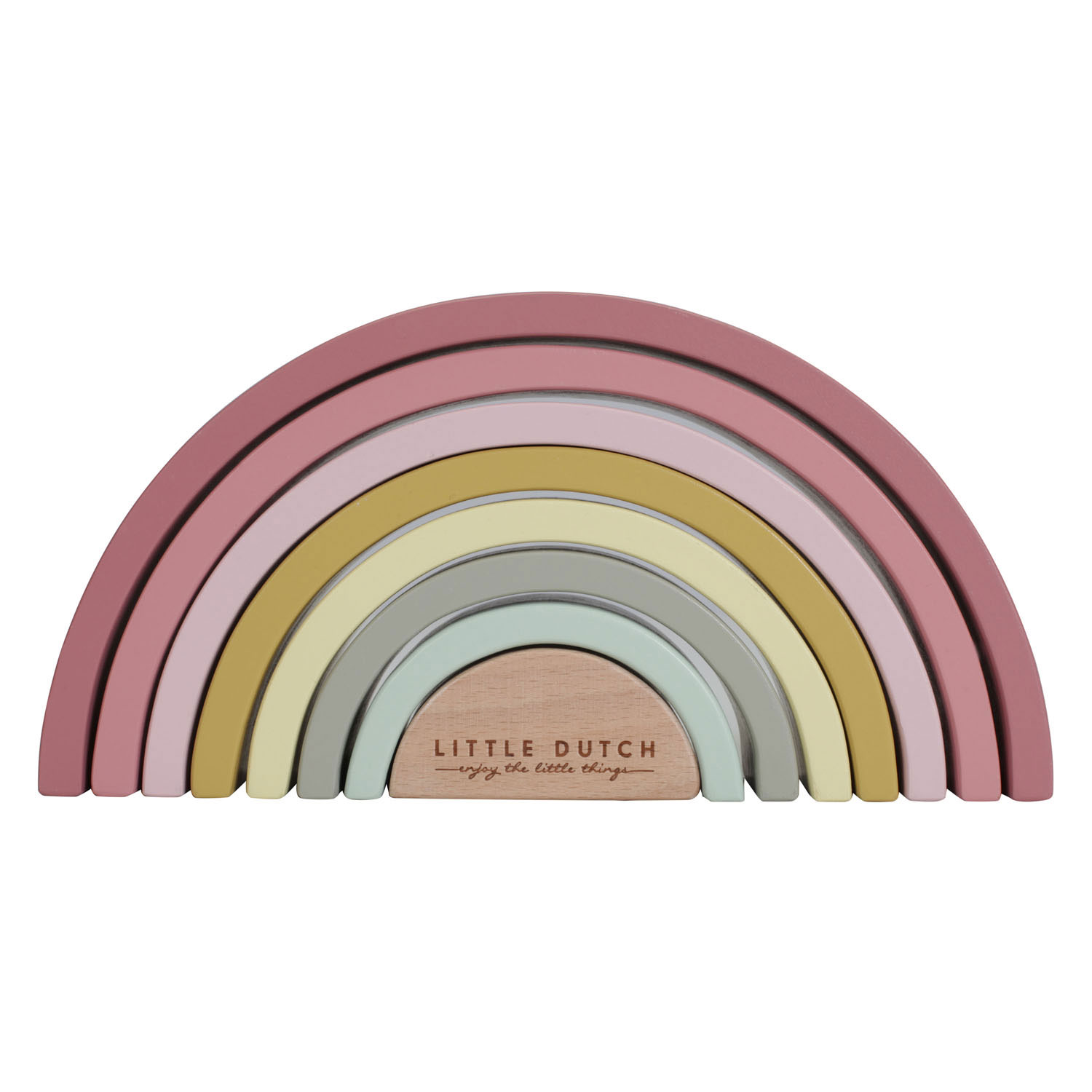 Little Dutch Houten Regenboog Blokken Roze