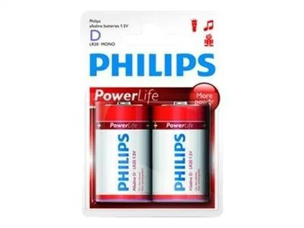 Philips Power Life LR20P2B - Batteri 2 x D - Alkalisk