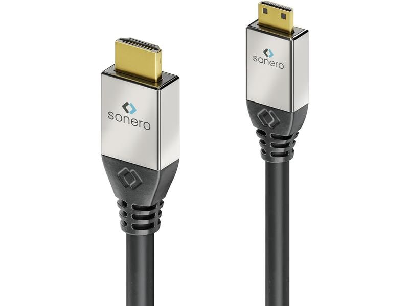 sonero Kabel Mini-HDMI (HDMI-C) - HDMI, 2 m 4K High Speed HDMI Kabel mit Ethernet