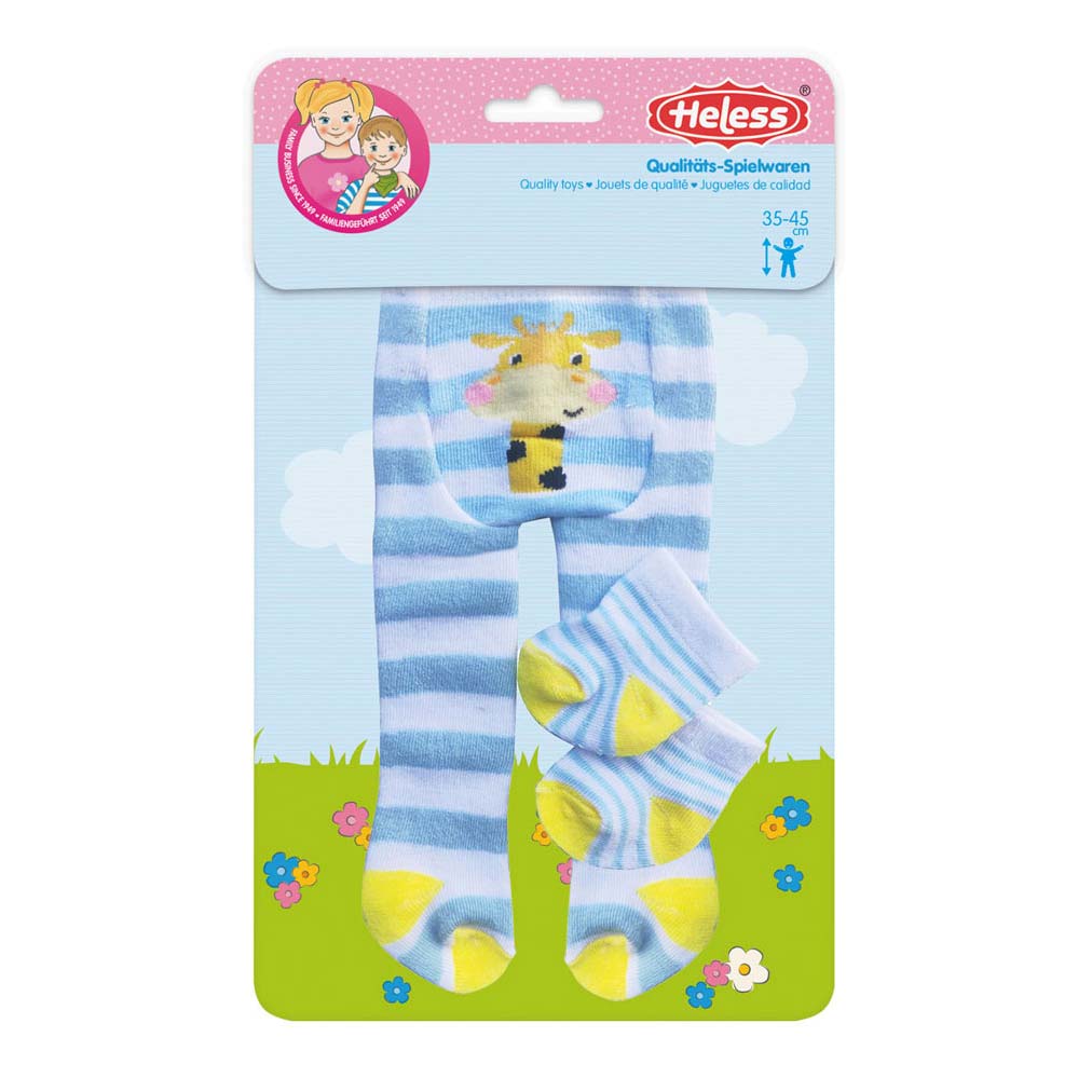 Poppen Panty en sokken Blauw, 28-35 cm