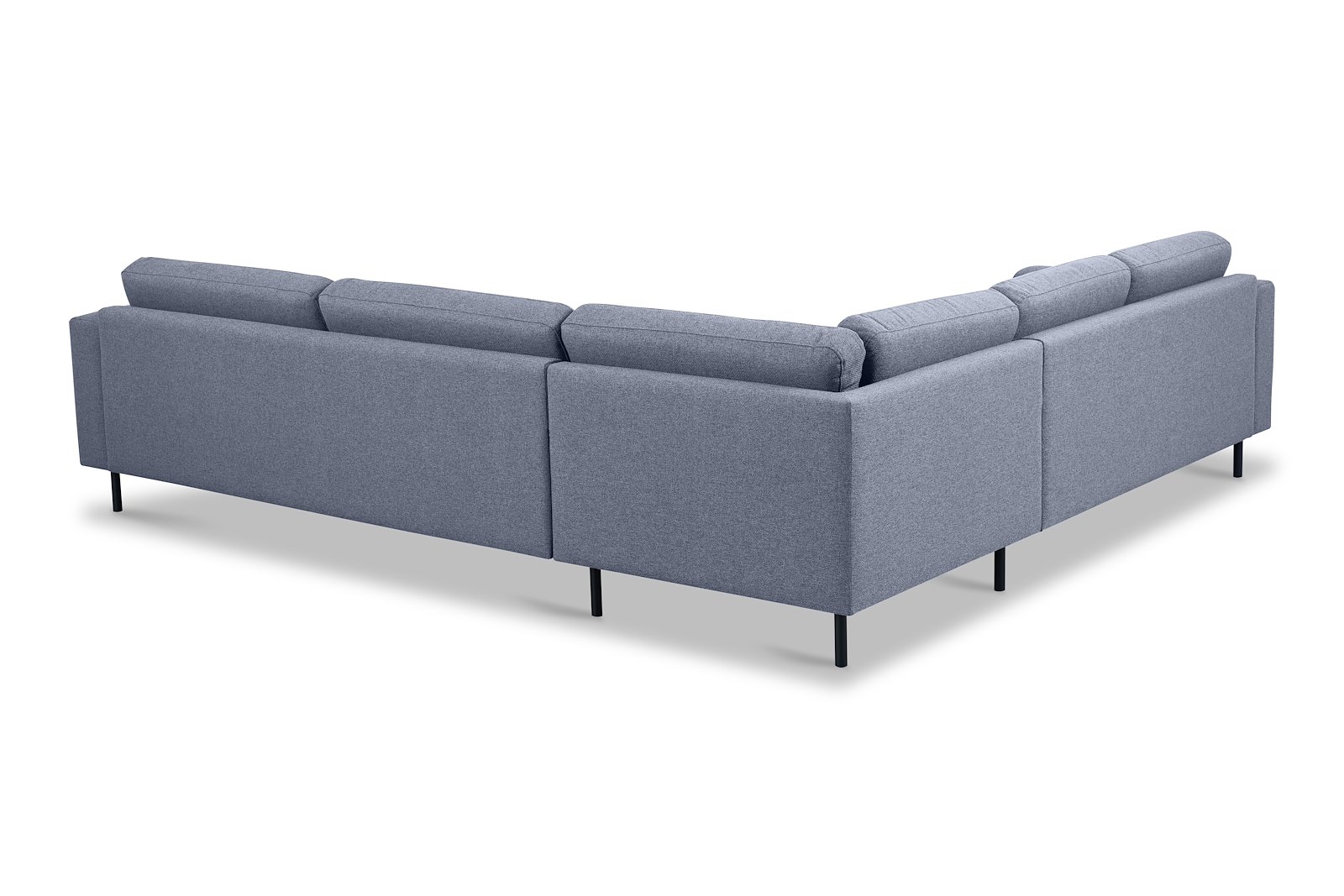 Portland hjørnesofa 23 Tekstil Herby 35 Grey med sorte ben