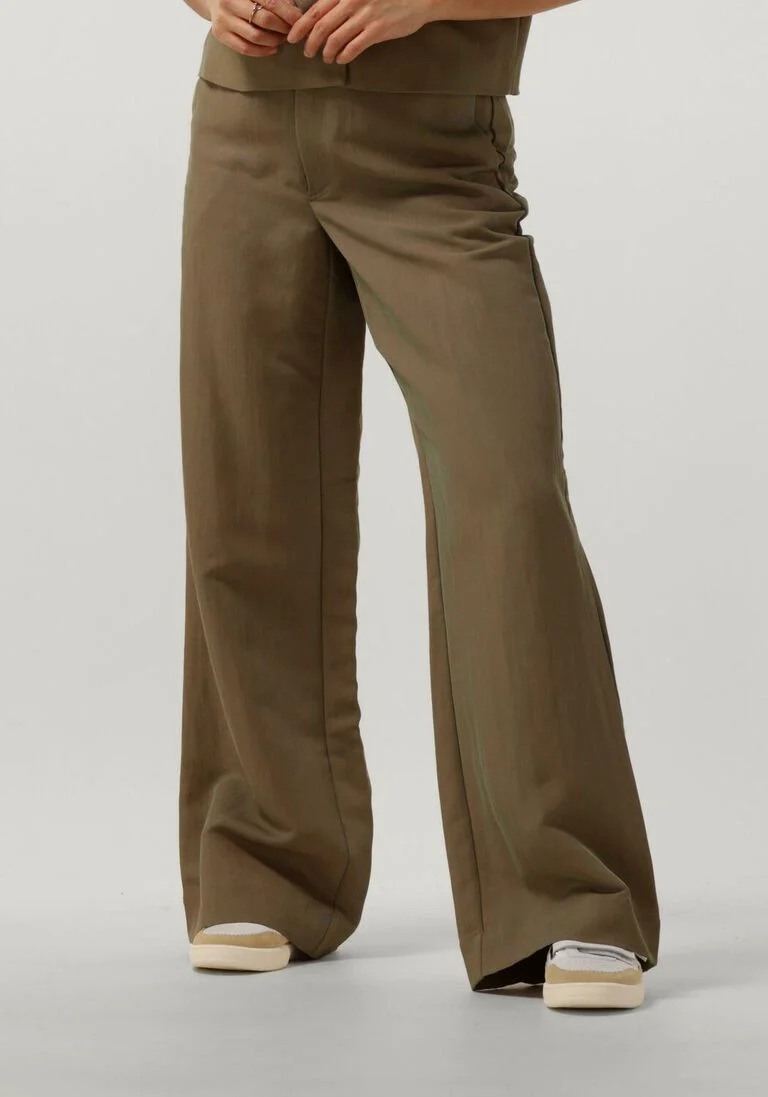 MY ESSENTIAL WARDROBE olijf my essential wardrobe wijde broek emmymw wide pant
