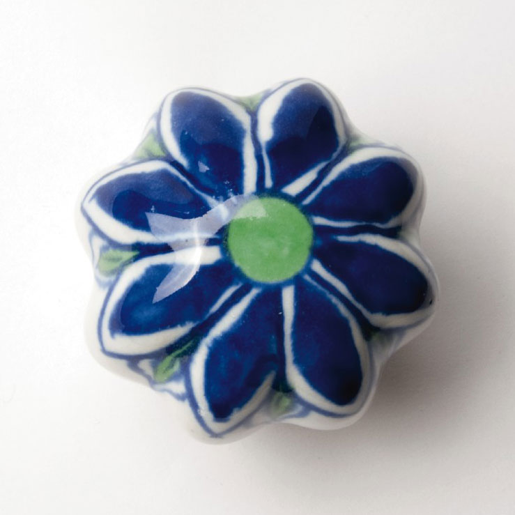 Türknauf 'Blume', weiß/blau, Ø 5,5 cm günstig bestellen