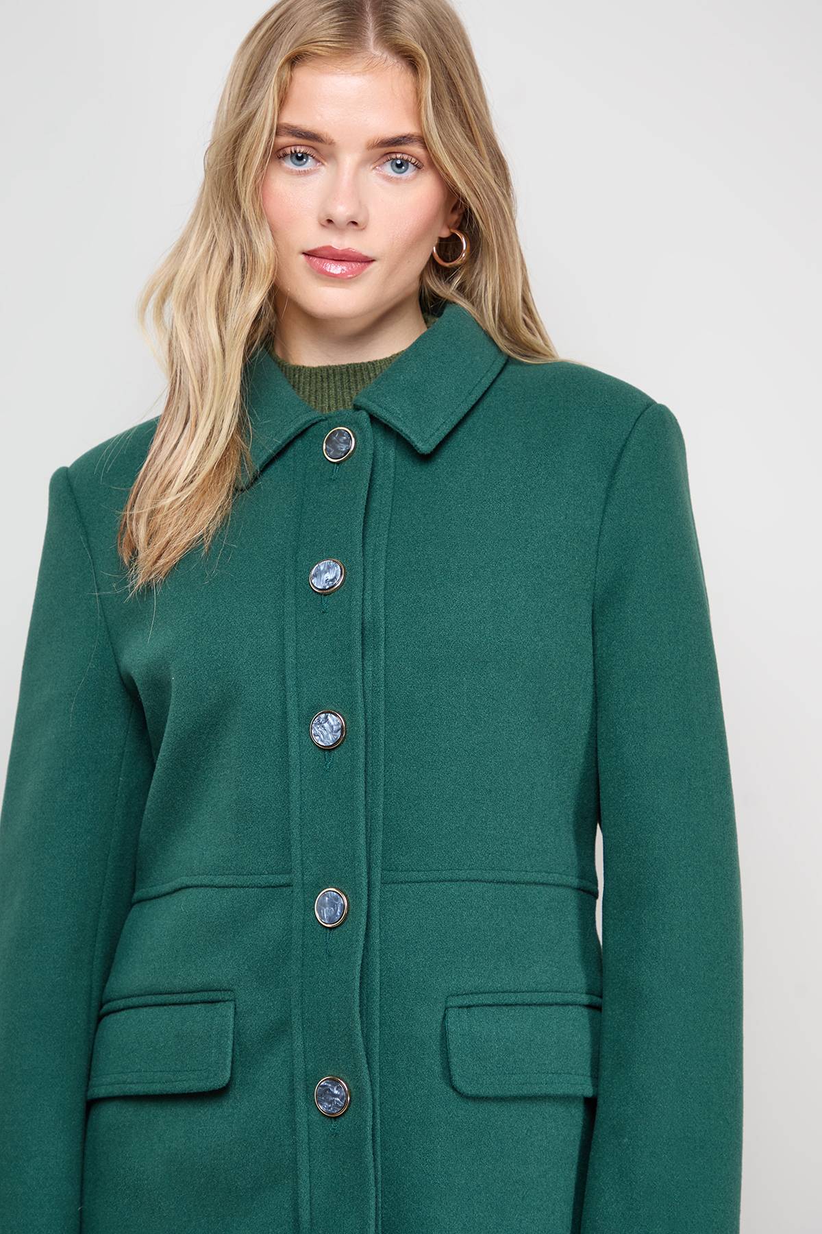 Oasis Manteau Dolly Boutonné en Fausse Laine