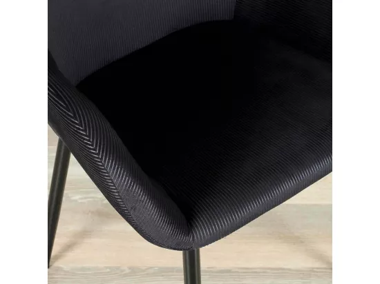 Fauteuil Giulia Noir Velours Cotele - Lot de 2
