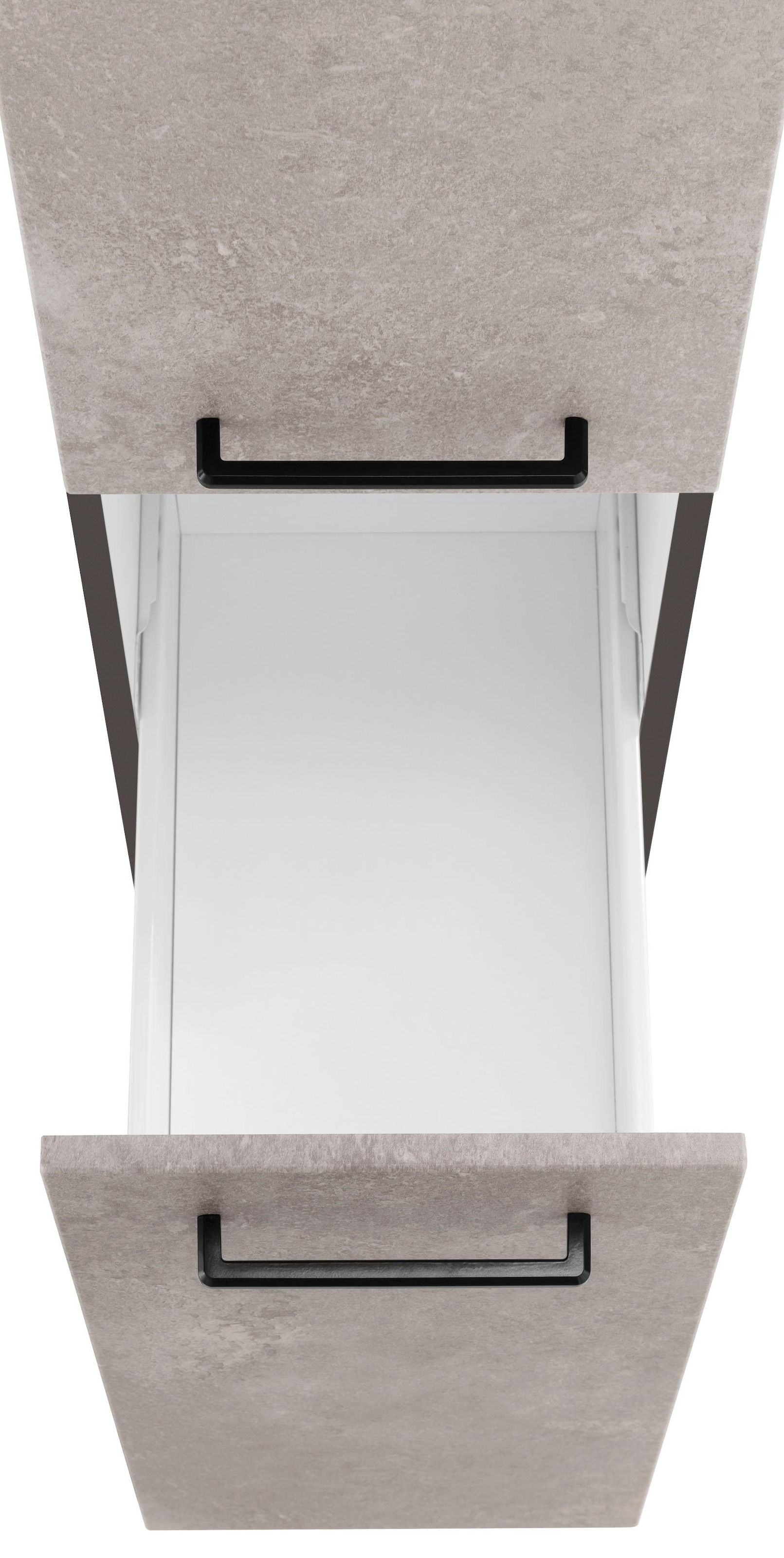 KOCHSTATION Apothekerschrank »KS-Tulsa« 30 cm breit, 200 cm hoch, mit 2 Auszügen, Metallgriff, MDF Front