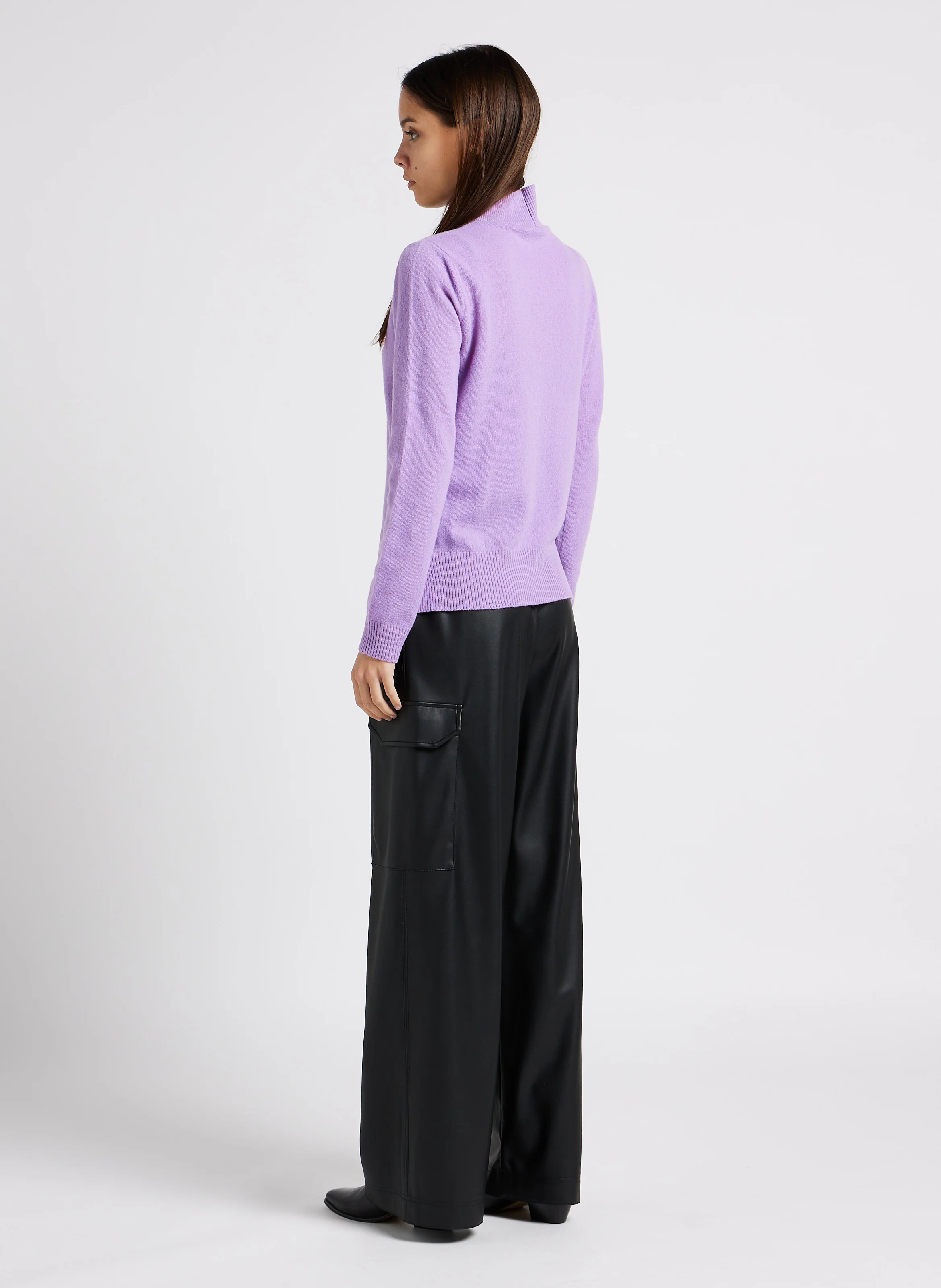 EDIPO - Pantalon large cargo enduit| Noir