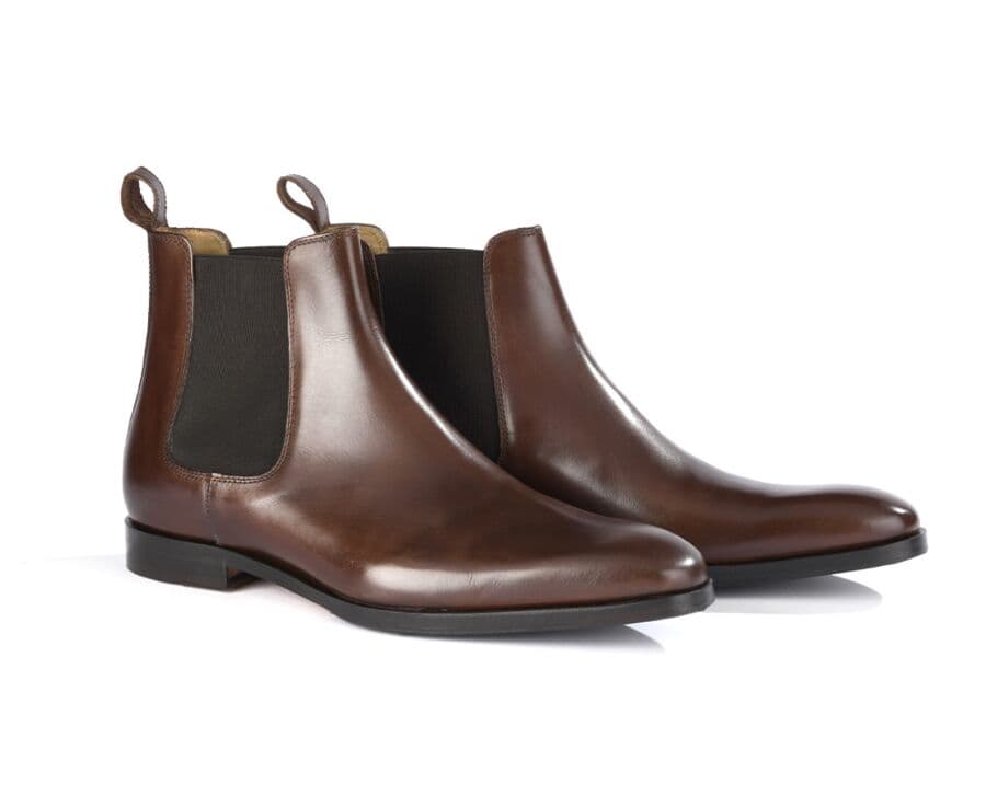 Chelsea boots cuir homme Chocolat - BERGAME PATIN
