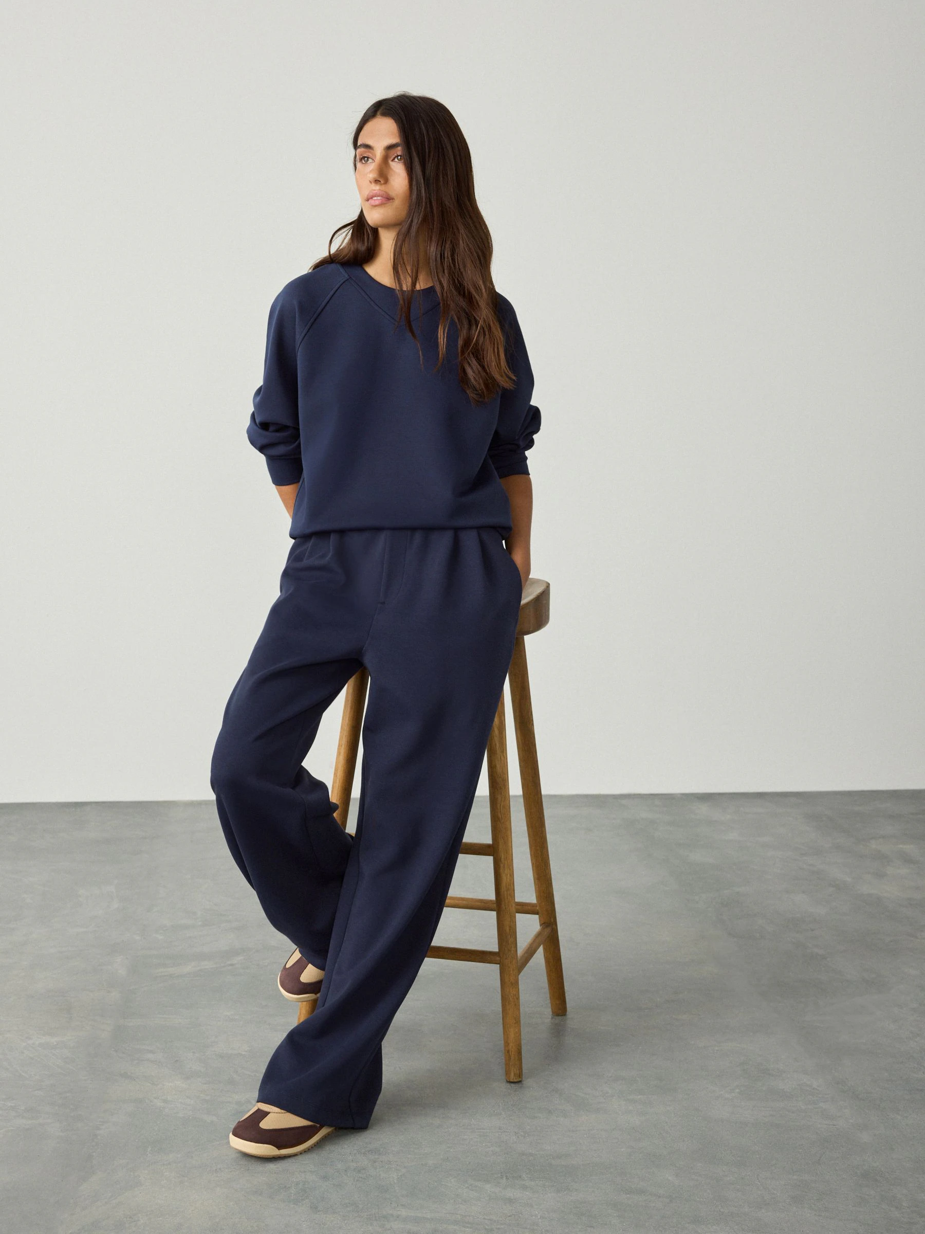 Marineblauw - Katoenrijke ultieme comfort crewneck sweatshirt