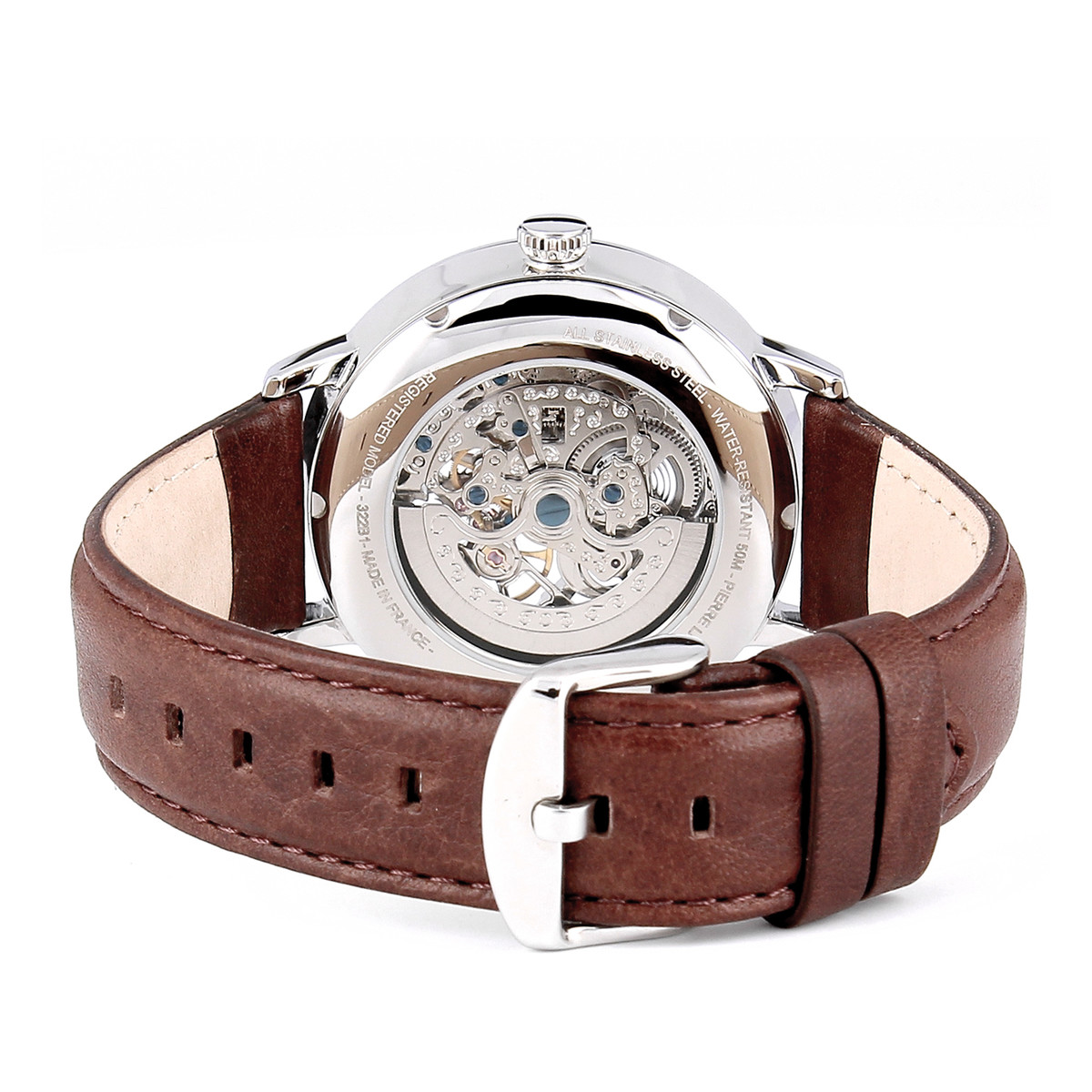 Montre Pierre Lannier homme automatique acier cuir