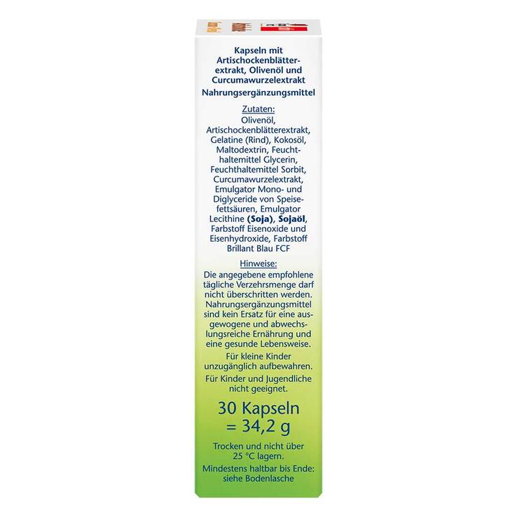 Doppelherz Artischocke+Olivenöl+Curcuma Kapseln, 30 St
