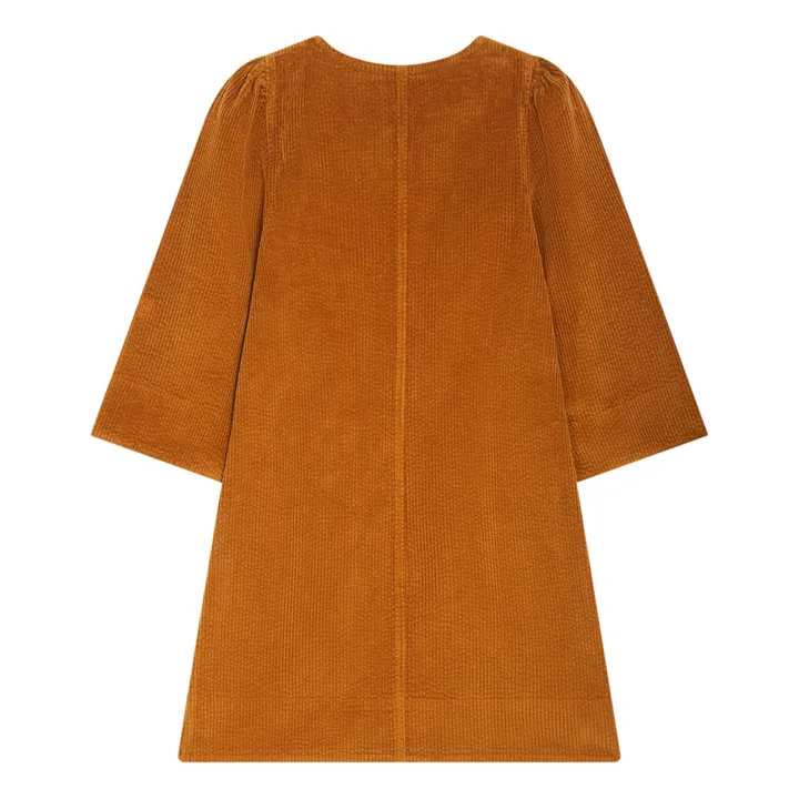 SMALLABLE BASICS Robe Zippée avec Manches Larges en Velours Côtelé | Noisette