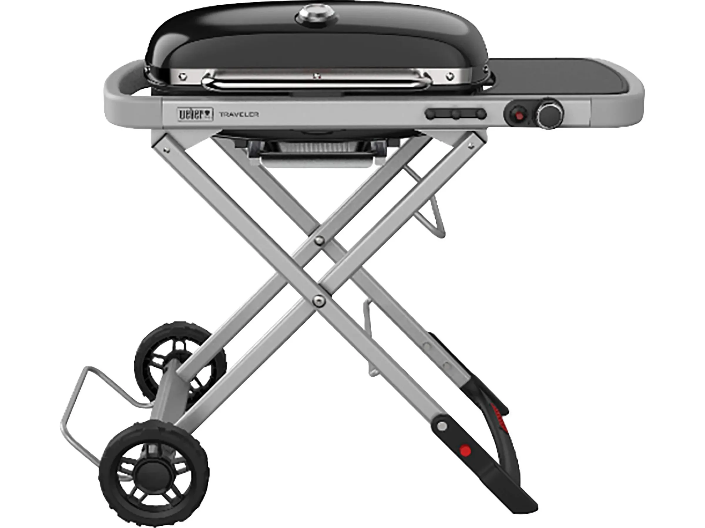 Weber Camping-Gasgrill Traveler mit 1 Brenner und Rollwagen Schwarz