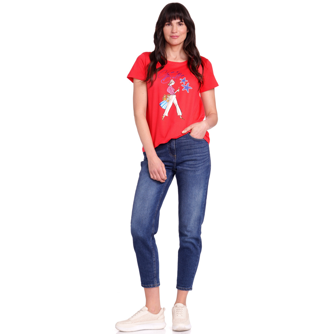 Gina Benotti Damen T-Shirt aus Bio-Baumwolle rot