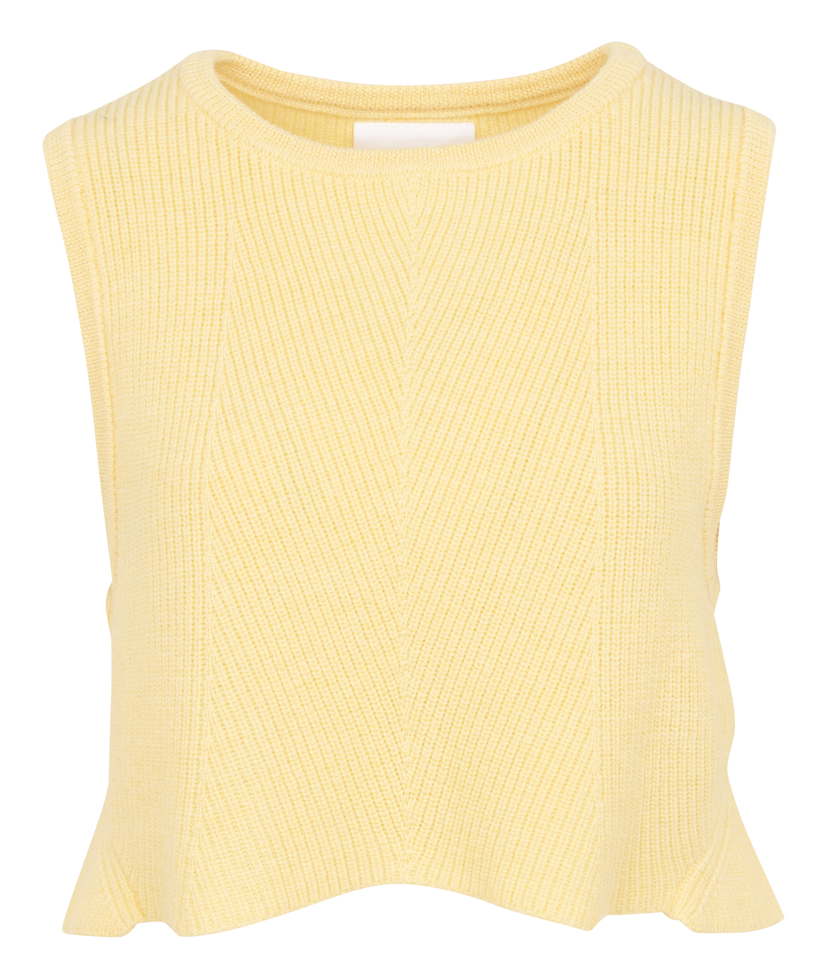 ANNIE - Pull court sans manches en laine et cachemire | Jaune