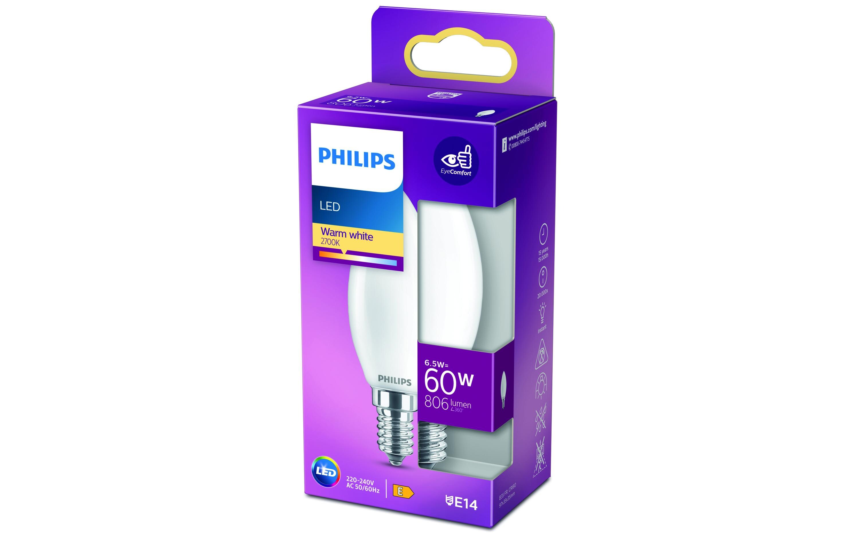 Lampe LEDcla 60W E14 B35 WW FR ND WarmweissLeuchtmittel B35 mit matter Oberfläche