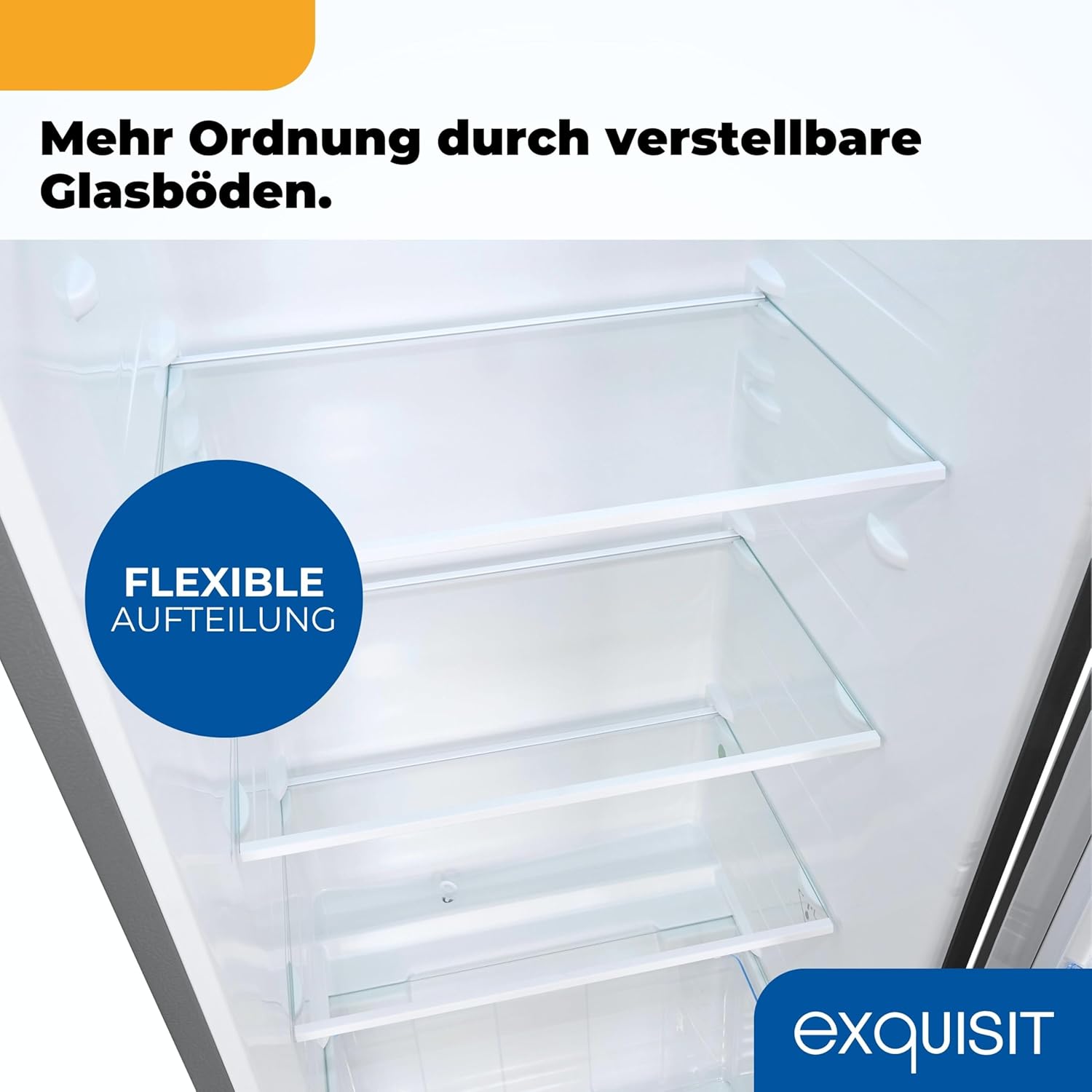 Exquisit Kühlschrank ohne Gefrierfach, Großer Kühlschrank silber, 5 Ablagen, 242 Liter, Vollraumkühlschrank 143 cm hoch, KS5320-V-H-010E inoxlook
