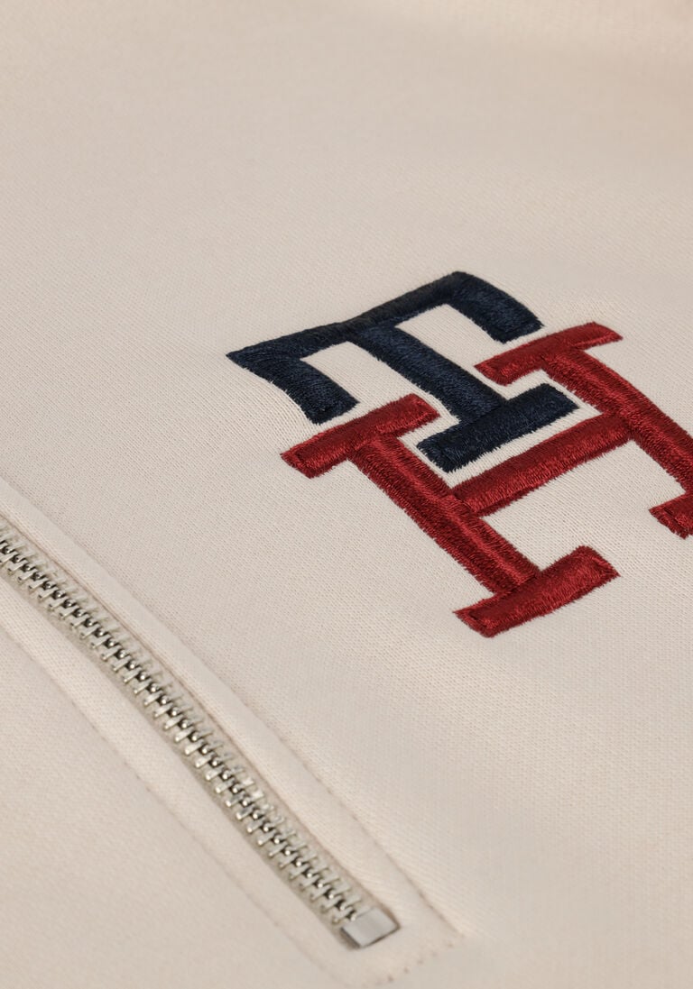 TOMMY HILFIGER gebroken wit tommy hilfiger trui essential monogram half zip
