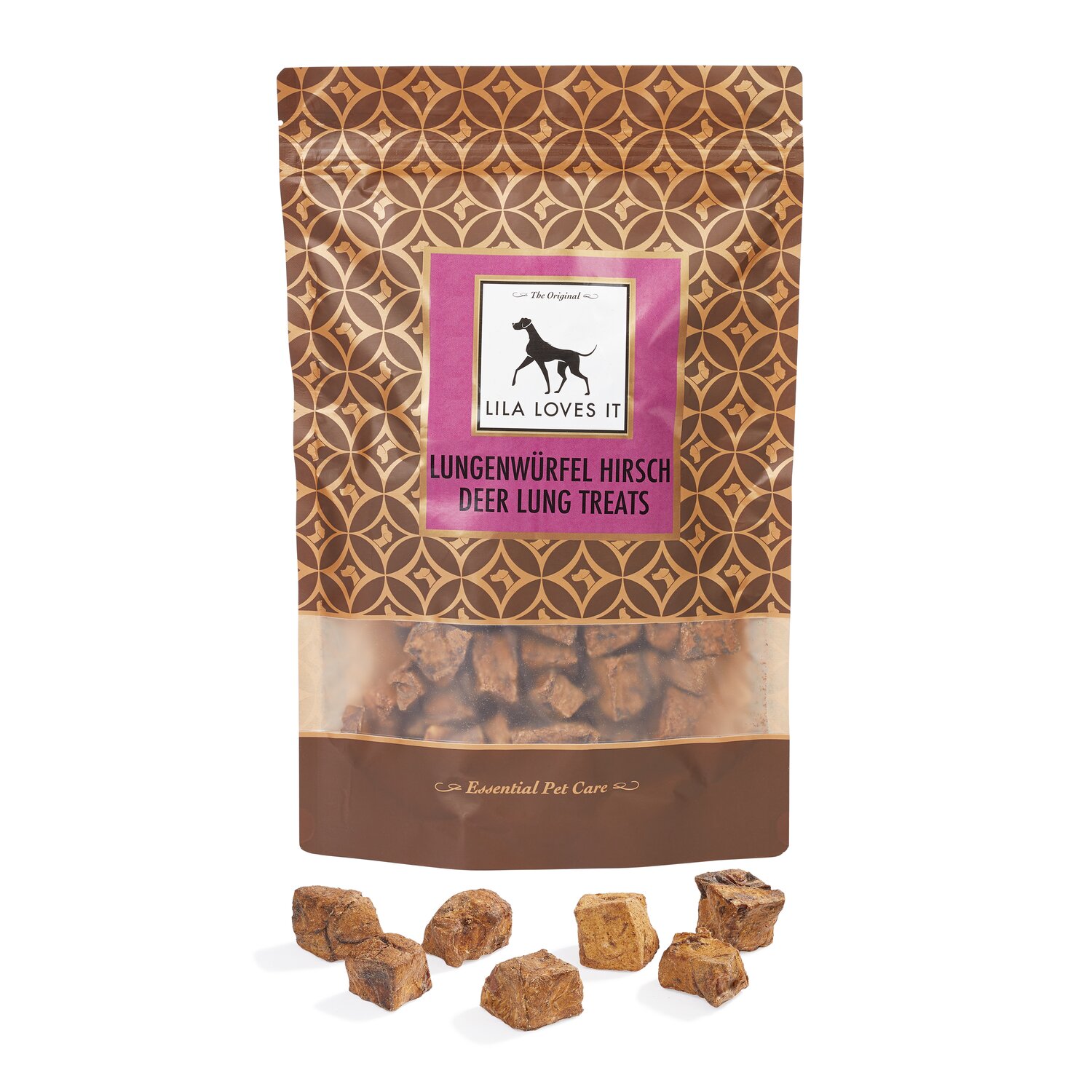 LILA LOVES IT Lungenwürfel Kausnack  - 200 g - Hirsch