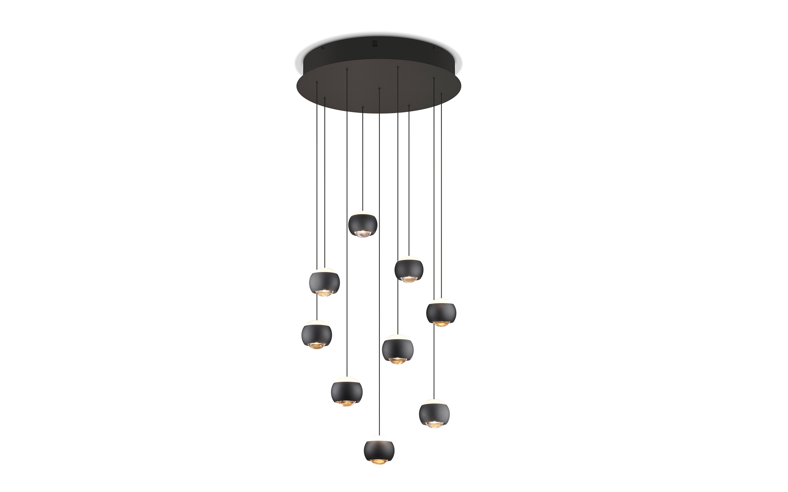 LED-Pendelleuchte Cannon, schwarz, 200 cm, inkl. Höhenverstellung