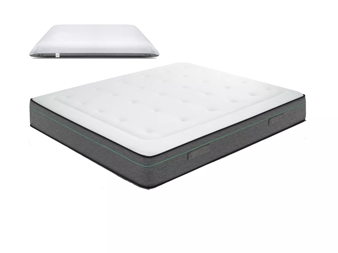 Matelas mousse Dream - 90x190cm et 1 Oreiller 70x40cm - accueil mémoire de forme - 23 cm