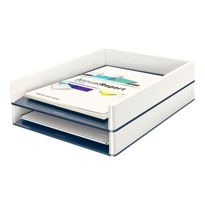 Leitz WOW Dual Colour - Corbeille à courrier blanc/gris