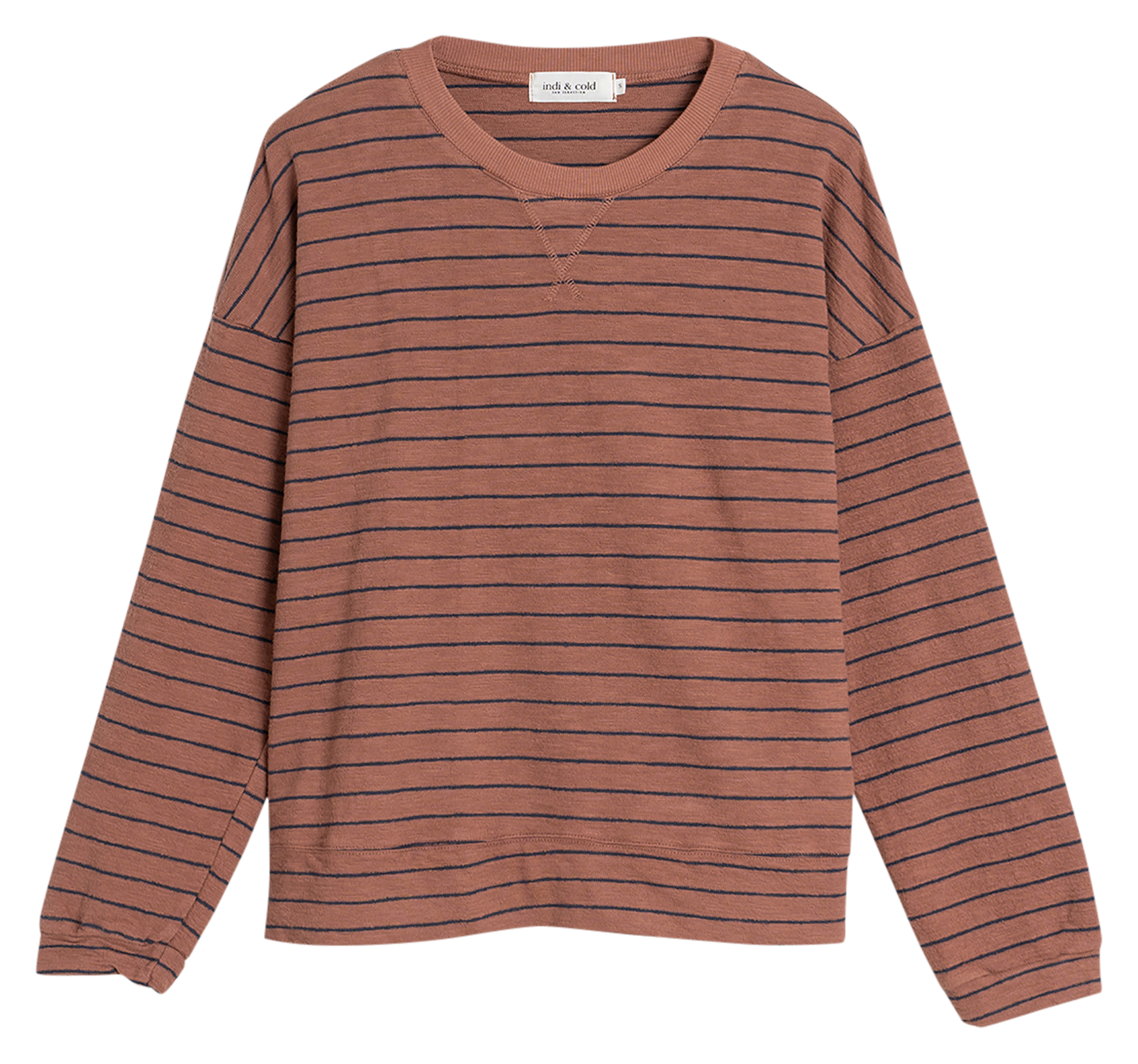 LARA - Pull col rond en coton bio| Rose