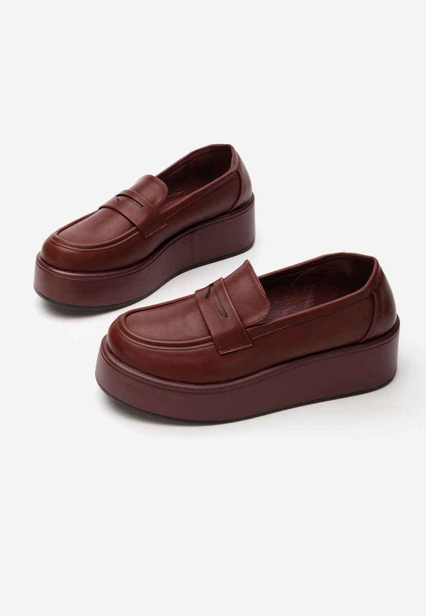 Mocassins à plateforme bordeaux Minky