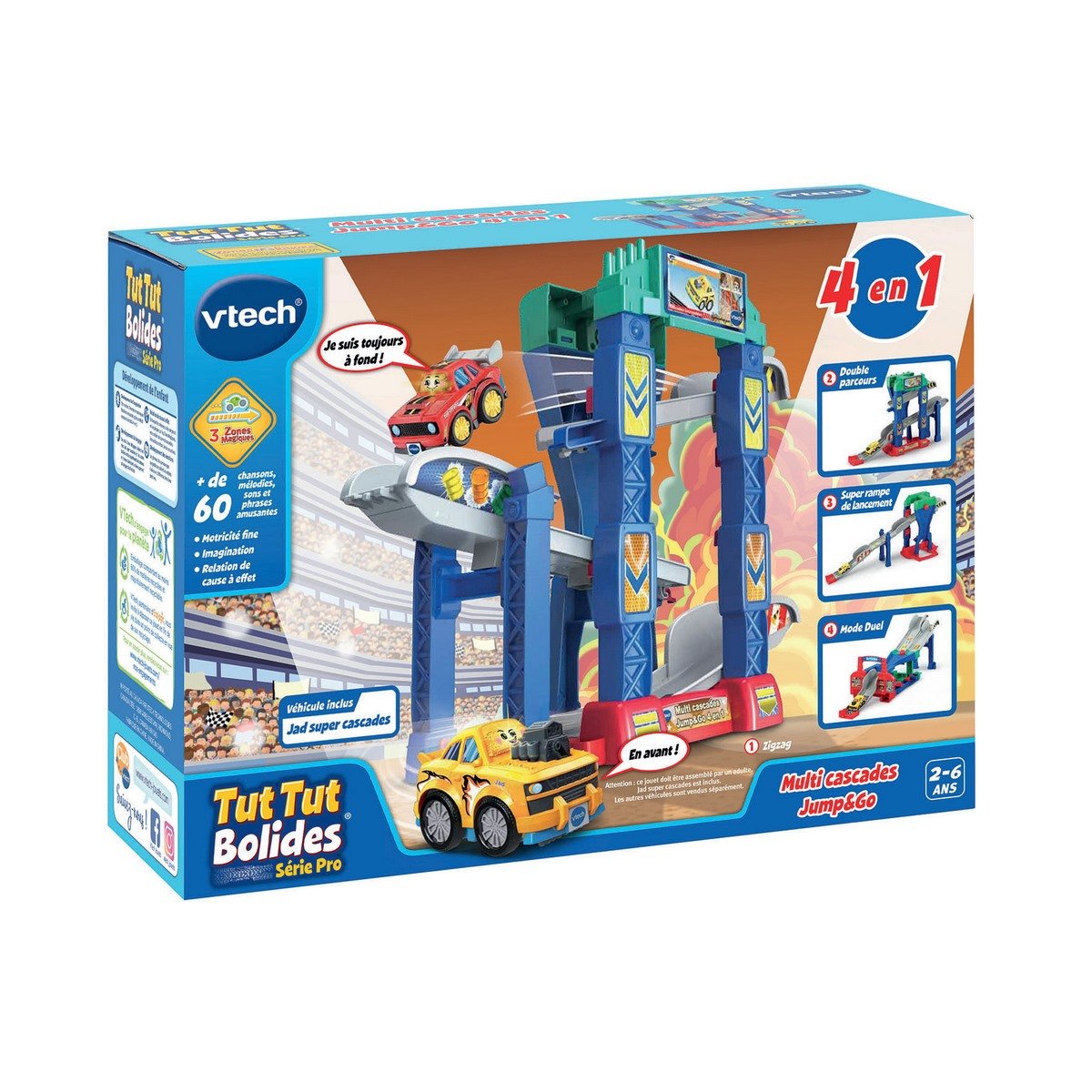 Multi Cascades Jump & Go 4 en 1 - Tut Tut bolides Série Pro