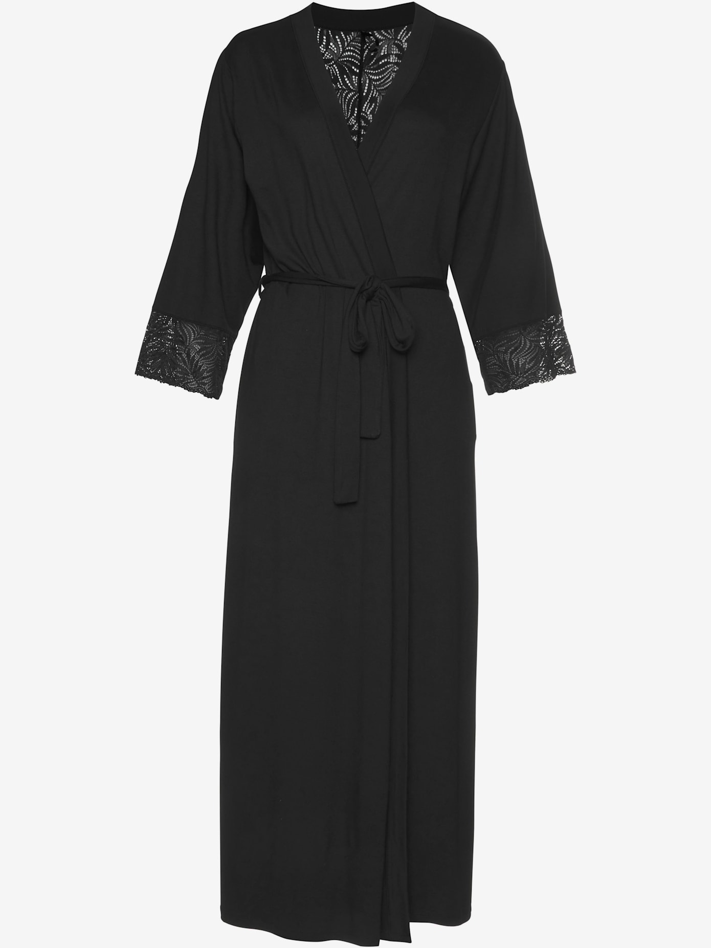 Élégant kimono maxi avec détails en dentelle
