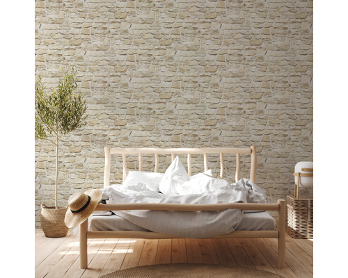 Zelfklevend behang 38580-1 Gebroken steen 3D beige 8,40 x 0,53 m