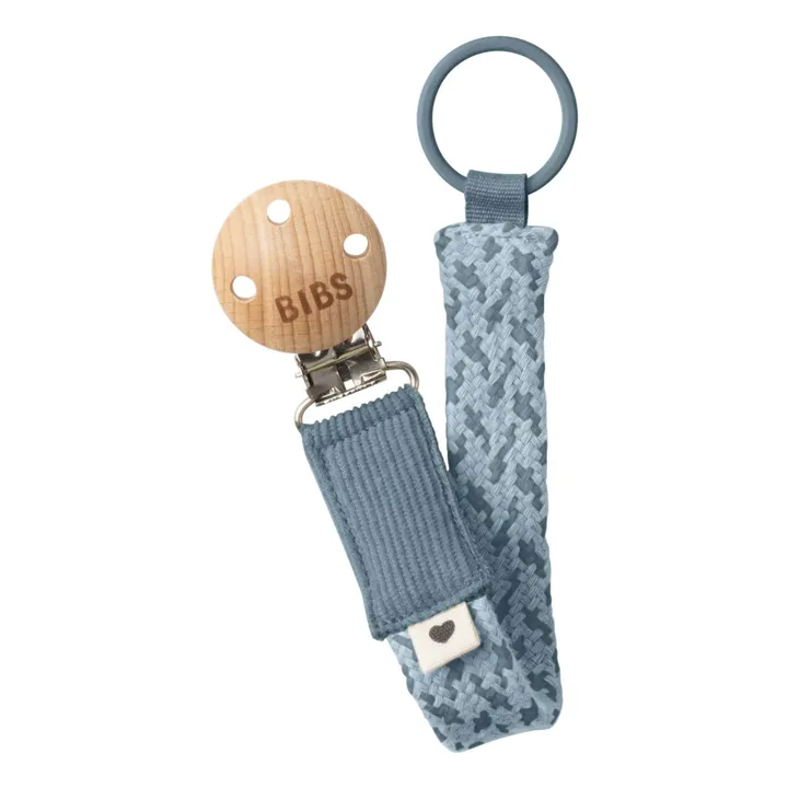 Bibs Attache-tétine en coton bio | Bleu