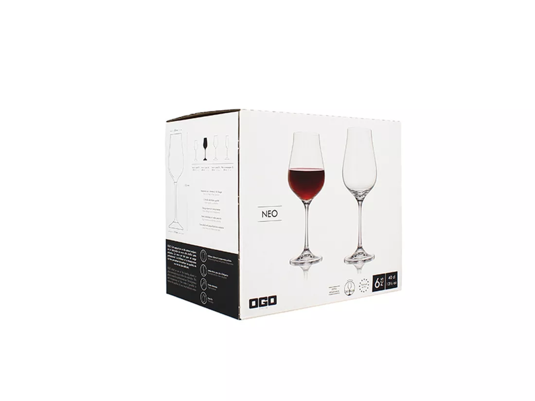 Ogo Living - Boite De 6 Verres A Pied Neo 40cl En Cristallin