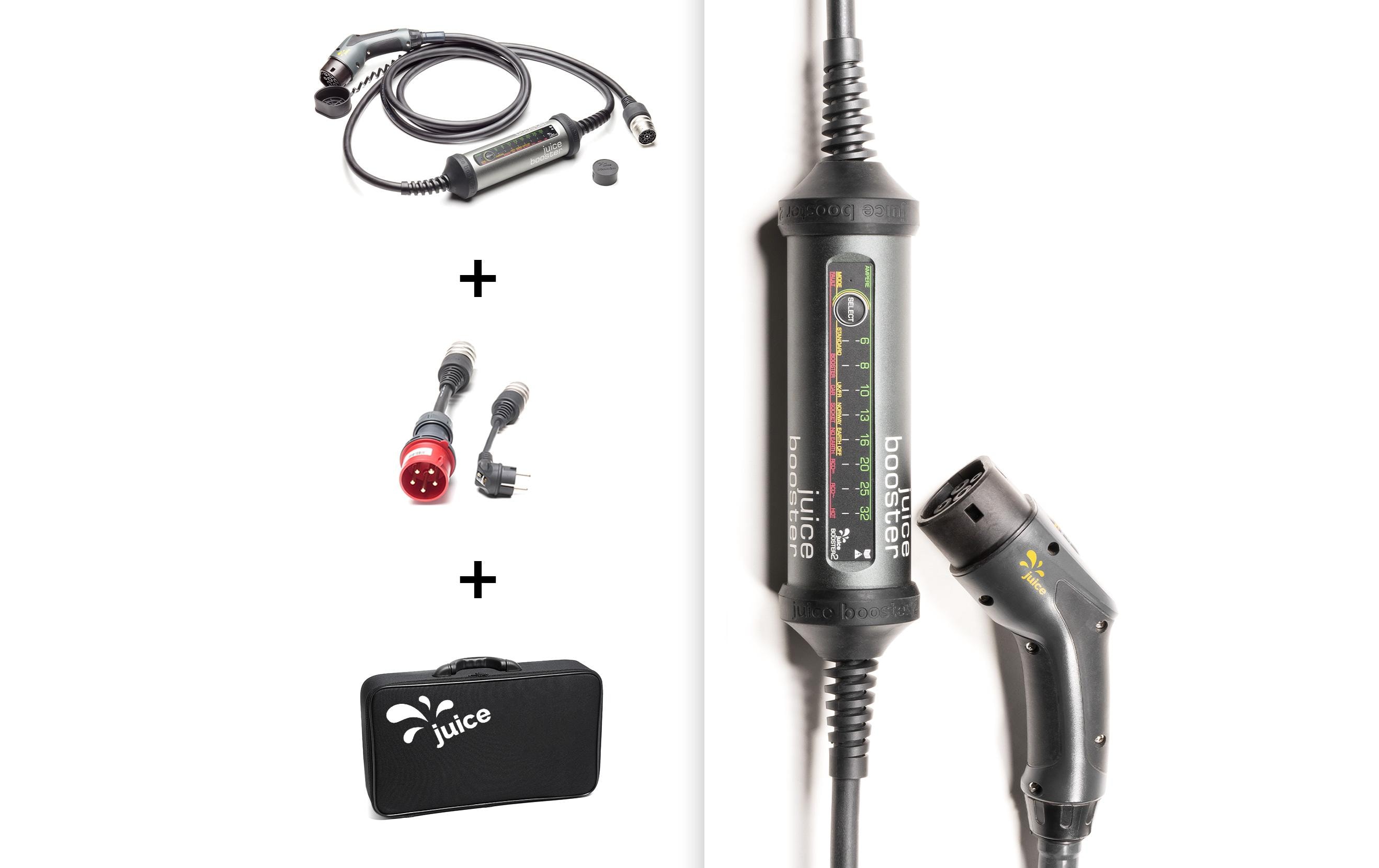 Mobile Wallbox JUICE BOOSTER 2 Basic Set EU<br>Die flexible 3-in-1-Ladelösung für Elektrofahrzeuge für zuhause oder unterwegs