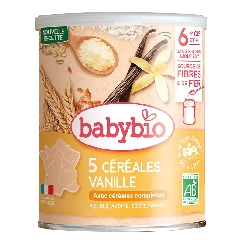 5 Céréales Vanille Riz, Ble, Avoine, Seigle, Quinoa - 220g