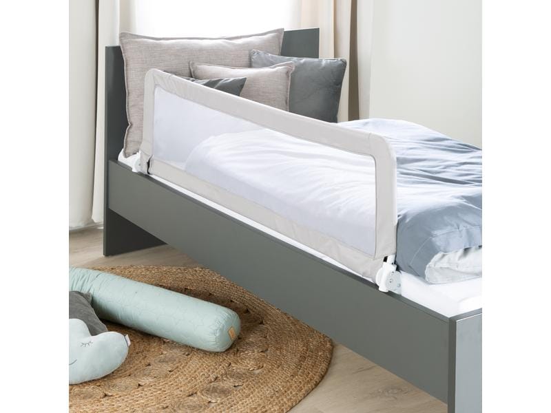 roba Bettgitter Klipp-Klapp Taupe 100 x 40 cm Klappbares Bettschutzgitter für Babys und Kinder