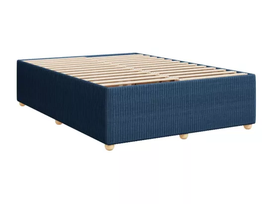 Sommier à lattes de lit avec matelas Bleu 160x200 cm Tissu