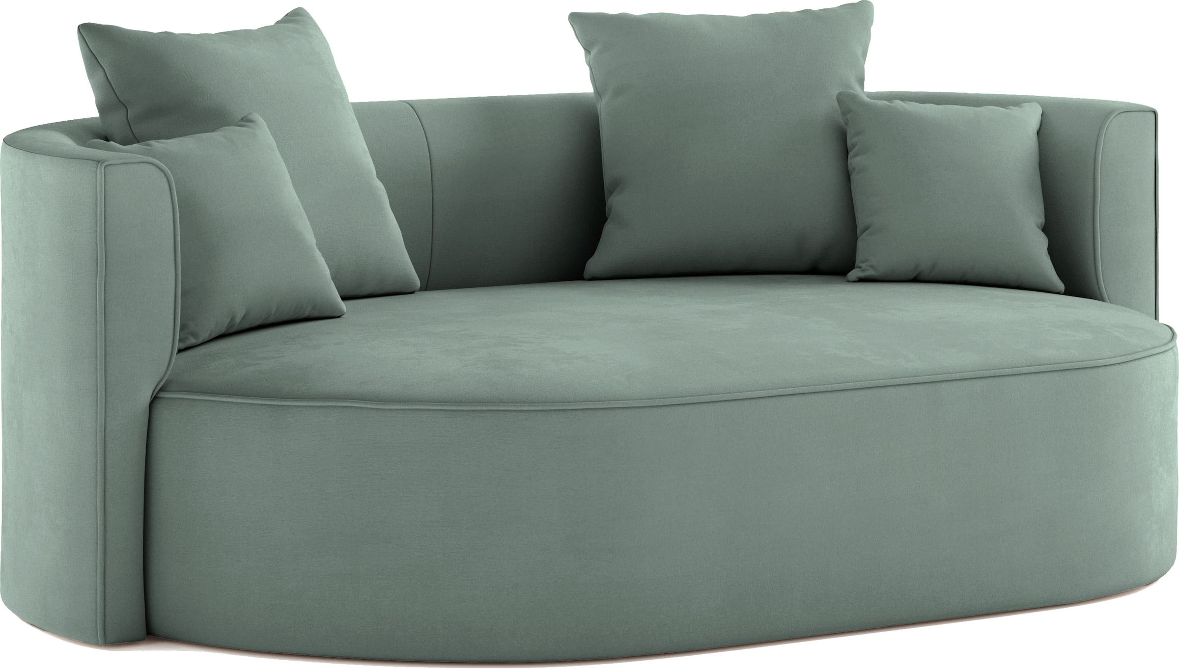 LeGer Home by Lena Gercke 2,5-Sitzer »ISALIE, rundes Loungesofa, mit Kissen, perfekt gepolstert« moderne Stoffe, mit 4 Zierkissen, extra grosse Sitzfläche