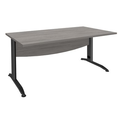 Bureau droit IDRA - L140 cm - Pieds anthracite - plateau imitation Chêne gris