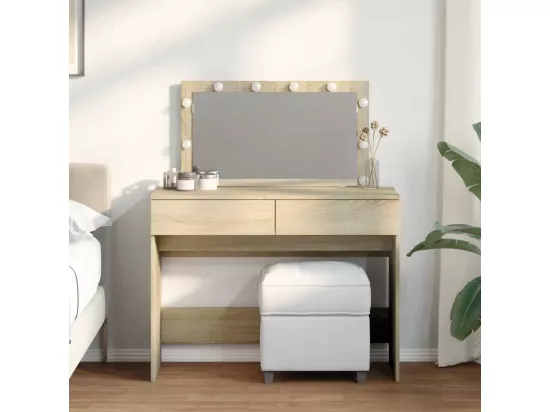 Coiffeuse avec LED chêne sonoma 100x40x120 cm