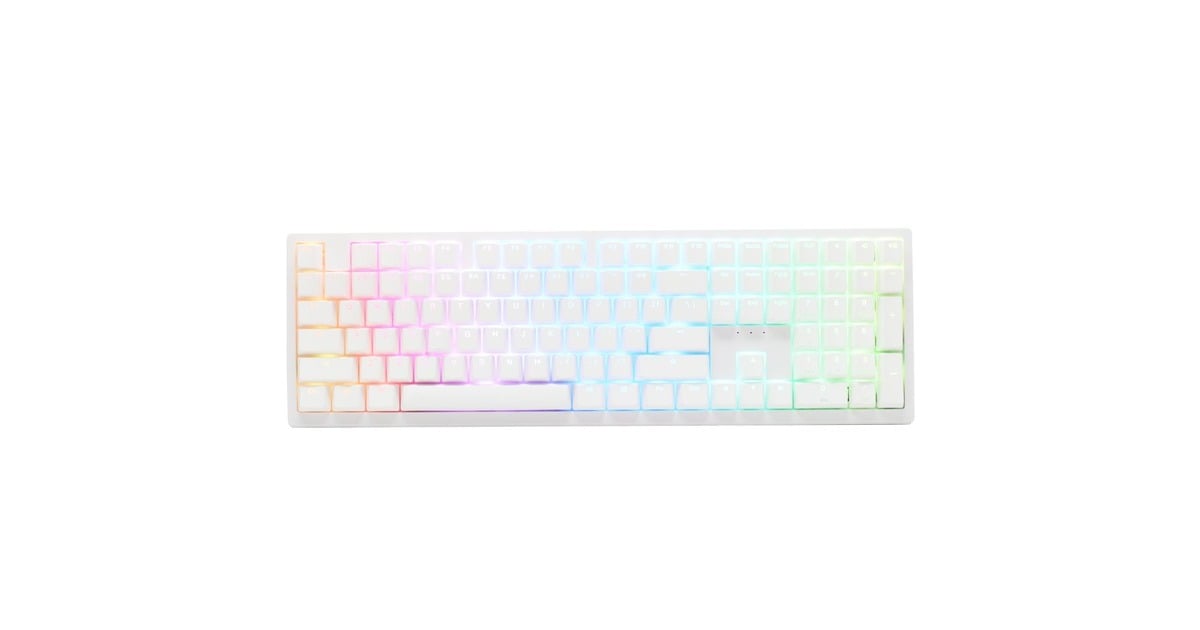 DuckyZero 6108 Pure White, gaming toetsenbord  (Wit, US lay-out, Cherry MX2A Brown, RGB leds, Double-shot PBT, hot swap, 2.4GHz | Bluetooth | USB-C)
