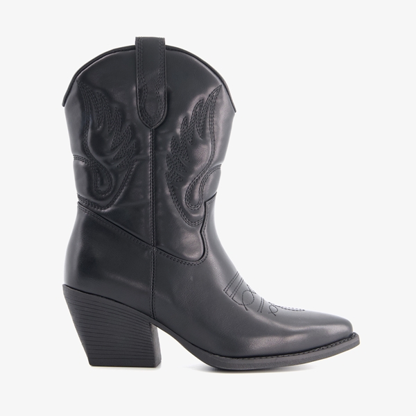 Blue Box lage dames western boots zwart