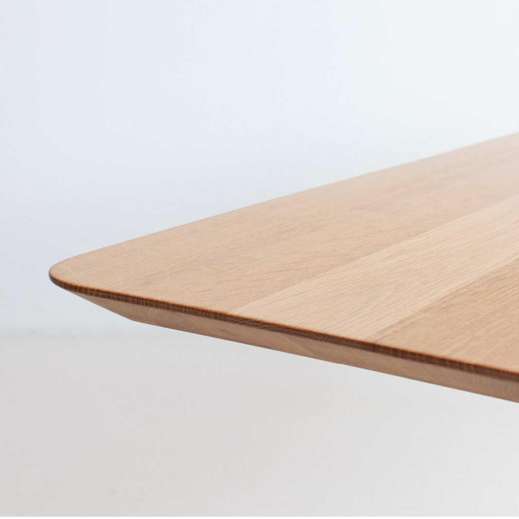 Studio HENK tafel Slim X-type Rechthoekig, zwart frame - Smart Collectie 200 x 90 cm | Eikenhout | Verjongde rand | Frame Zwart